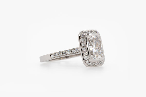 3.5ct Cushion Cut Diamond Engagement Ring
