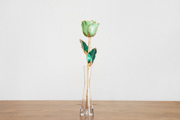 Peridot Rose with 24k Gold Trim
