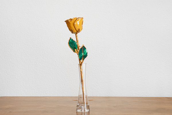 Yellow Topaz Rose with 24k Gold Trim