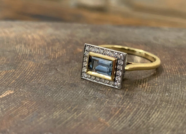 Montana Sapphire Engraved Ring