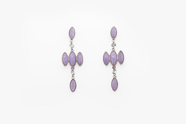 Lavender Jade and Diamond Earrings