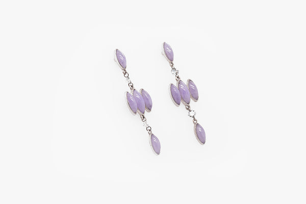 Lavender Jade and Diamond Earrings