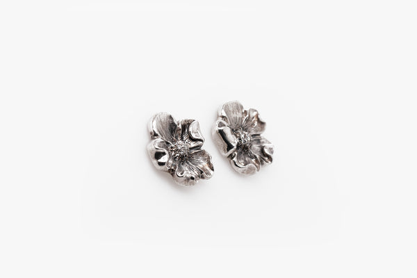 Flower and Diamond Earrings