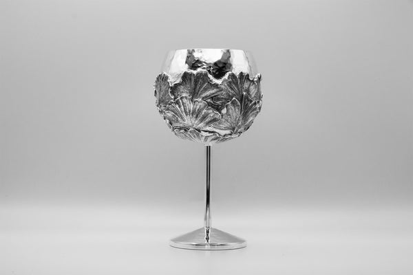 Ginko Leaf-Fine Silver Wine Goblet