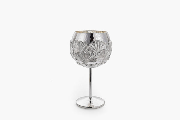 Ginko Leaf-Fine Silver Wine Goblet